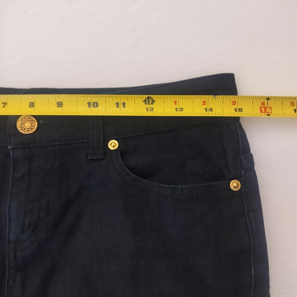 Gucci Mens Dark Wash Straight Leg Denim Jeans Made in Italy Size 8-10 US Indigo - Picture 9 of 11